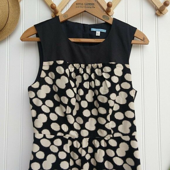 Anthropologie Leifnotes Notched Polka Dots Corduroy Dress Size 0 Sleeveless - Picture 2 of 9
